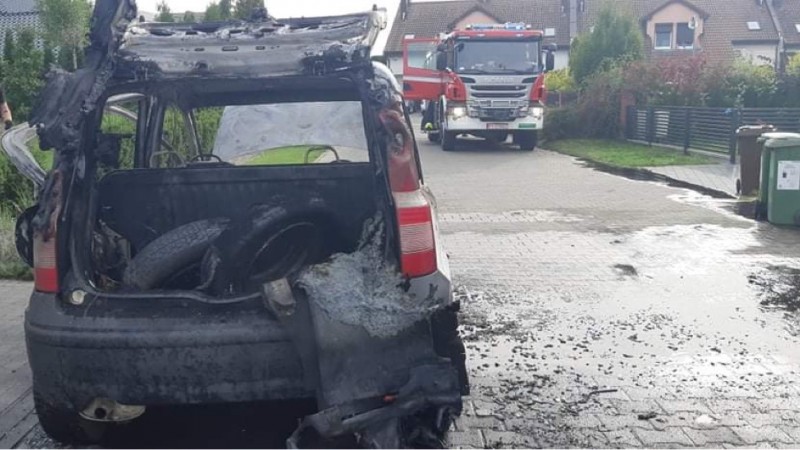 Pożar samochodu w Zalasewie