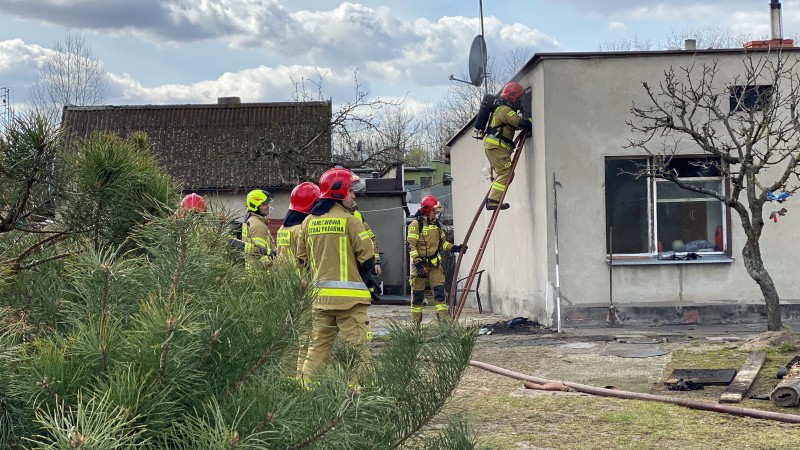 Pożar poddasza na Działkowej